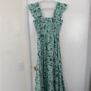 Hill House Ellie Green Ski Print Nap Dress